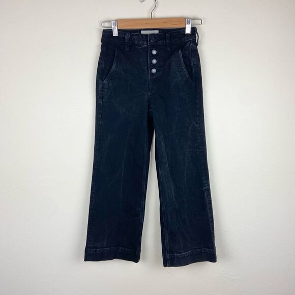 Everlane Button-Fly Wide-Leg Jean - Black Acid Wash - Picture 2 of 8